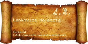 Lenkovics Modeszta névjegykártya